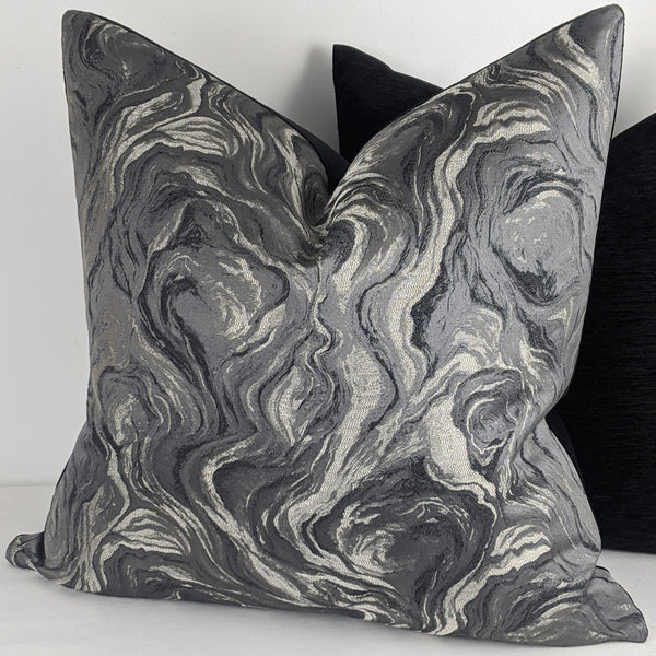 Clarke & Clarke Lavico Fabric NERO/BLACK Handmade Cushion Cover