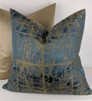 Kyla Handmade Cushion Cover Teal Gold