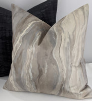 Prestigious Textiles Marble Lava Platinum Velvet Fabric Handmade Cushion Cover