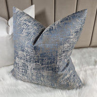 KIDMAN DENIM BLUE CUSHION COVER DOUBLE SIDED GLAMOROUS BOUTIQUE STYLE