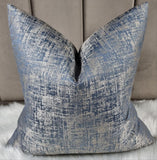 KIDMAN DENIM BLUE CUSHION COVER DOUBLE SIDED GLAMOROUS BOUTIQUE STYLE