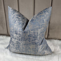 KIDMAN DENIM BLUE CUSHION COVER DOUBLE SIDED GLAMOROUS BOUTIQUE STYLE