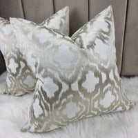 Pandora Cushion Cover Luxury Geometric Champagne Linen Double Sided