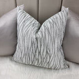 LINEAR CUSHION COVER HANDMADE DOUBLE SIDED SILVER