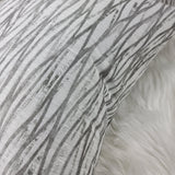 LINEAR CUSHION COVER HANDMADE DOUBLE SIDED SILVER