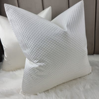 Diamond Embossed Ivory Designer Decorative Cushion Cover Modern Home Décor