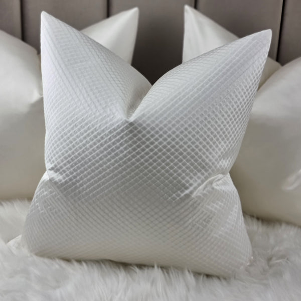 Diamond Embossed Ivory Designer Decorative Cushion Cover Modern Home Décor