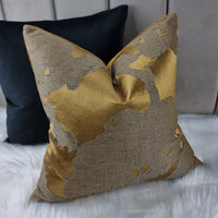 17"x17" John Lewis Fabric Cushion Pillow Cover "Komako"  Gold