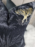 BENGAL Noir Black Handmade Cushion Cover Animal Print