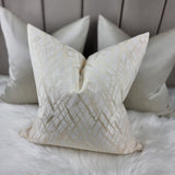 Vittata Gold Ivory Criss Cross Design Cushion Cover