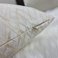 Vittata Gold Ivory Criss Cross Design Cushion Cover