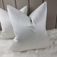 LUXURY PEARL Textured off White Satin Cushion Cover