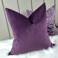 Knitted Velvet in Grape Purple Fabric Cushion Cover