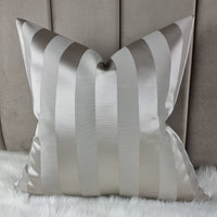 Duchess Stripe Taupe Grey Handmade Cushion Cover