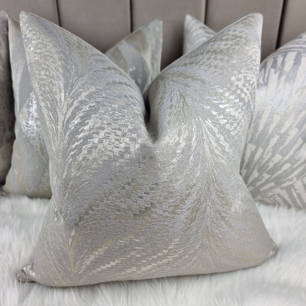 Luxor Silver Handmade Cushion Cover