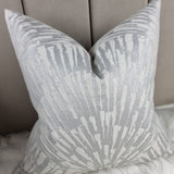 Zelva Fan Style Design Handmade Cushion Cover Silver