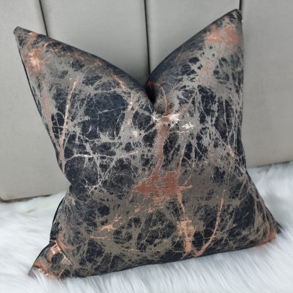 Lava Bronze Black  Handmade Cushion Cover