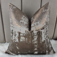 Luminous In Brown Copper Metallic shimmer Handmade Cushion Cover