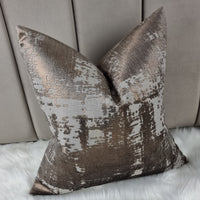 Luminous In Brown Copper Metallic shimmer Handmade Cushion Cover