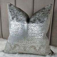 Gladiator Velvet Silver foiled Handmade Cushion Cover