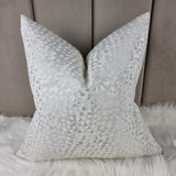 Luxury Pebble handmade Cushion Cover off White and Silver Double Sided