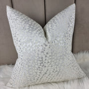 Luxury Pebble handmade Cushion Cover off White and Silver Double Sided