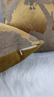 17"x17" John Lewis Fabric Cushion Pillow Cover "Komako"  Gold