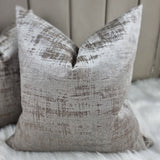 "Gabrielle" in Mink/Husk Distressed look Velvet Cushion Cover