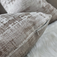 "Gabrielle" in Mink/Husk Distressed look Velvet Cushion Cover