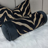 Zebra Bronze Black Luxury Bolster 6"x16"