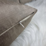 18"x18" Plain Zinc Luxury Slightly Ribbed Satin Cushion Cover