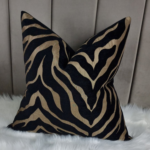 Zebra Bronze Cushion Cover Animal Print