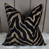 Zebra Bronze Cushion Cover Animal Print