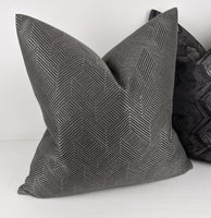 John Lewis & Partners Esher Fabric Handmade Cushion/Pillow Cover Steel Graphic 17"x17"