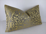 ILIV Brocade Maize Fabric Cushion Cover Damask design Gold Modern Look 12"x20"