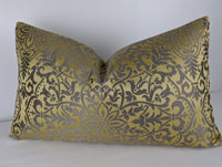 ILIV Brocade Maize Fabric Cushion Cover Damask design Gold Modern Look 12"x20"