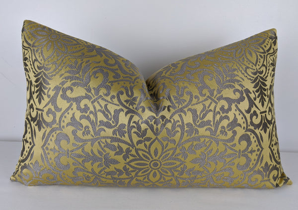 ILIV Brocade Maize Fabric Cushion Cover Damask design Gold Modern Look 12"x20"