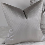 Emboss Luxurious Modern Cushion Cover in Sterling Silver