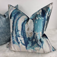 Waterfall Cushion Cover Teal Blue