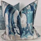 Waterfall Cushion Cover Teal Blue