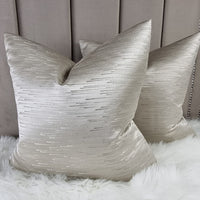 Orb horizontal Dashed Striped Neutral beige  Cushion Cover Handmade