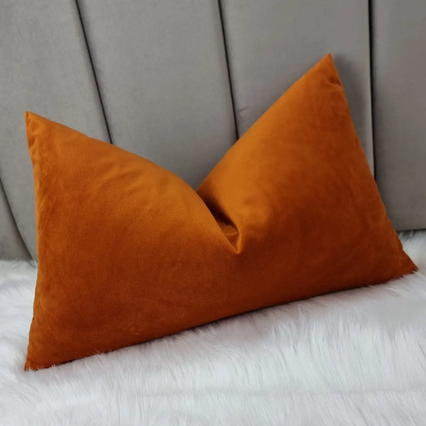 12"x20" Designers Guild Velluto Velvet Saffron Orange Cushion Cover