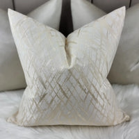 Vittata Gold Ivory Criss Cross Design Cushion Cover