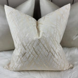 Vittata Gold Ivory Criss Cross Design Cushion Cover