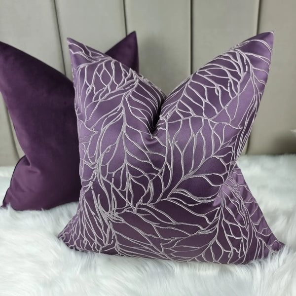 Ashley Wilde Whinny In Aubergine Double Sided Handmade Cushion Cover