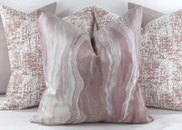 Prestigious Textiles Marble Lava Pink Velvet Fabric Handmade Cushion Cover