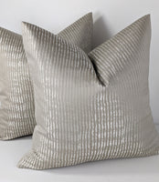 Ridge Handmade Cushion Cover In Dove/ Taupe