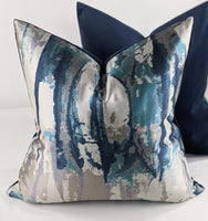 Waterfall Cushion Cover Teal Blue