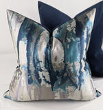 Waterfall Cushion Cover Teal Blue