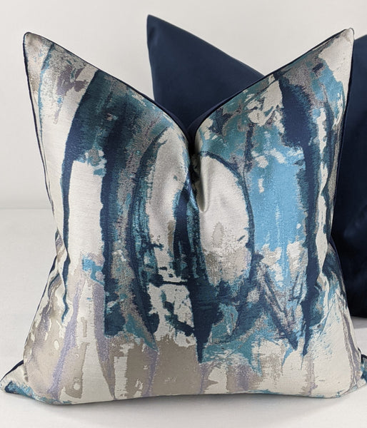 Waterfall Cushion Cover Teal Blue